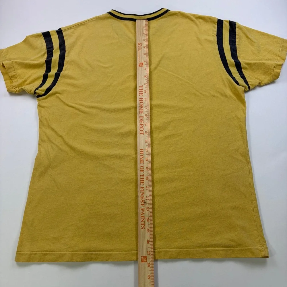 American Eagle Track & Field V-Neck Ringer T-Shirt Mens XL Yellow Vintage Style